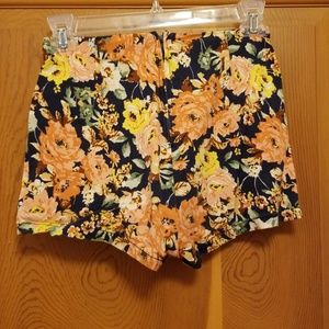 High Waisted Floral Shorts, Size S